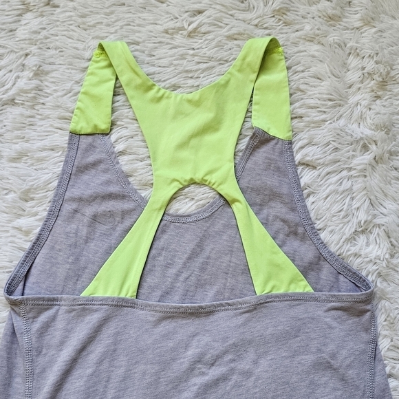 Nike dri-fit womens racerback‎ tank gray neon green size S small - Picture 3 of 7